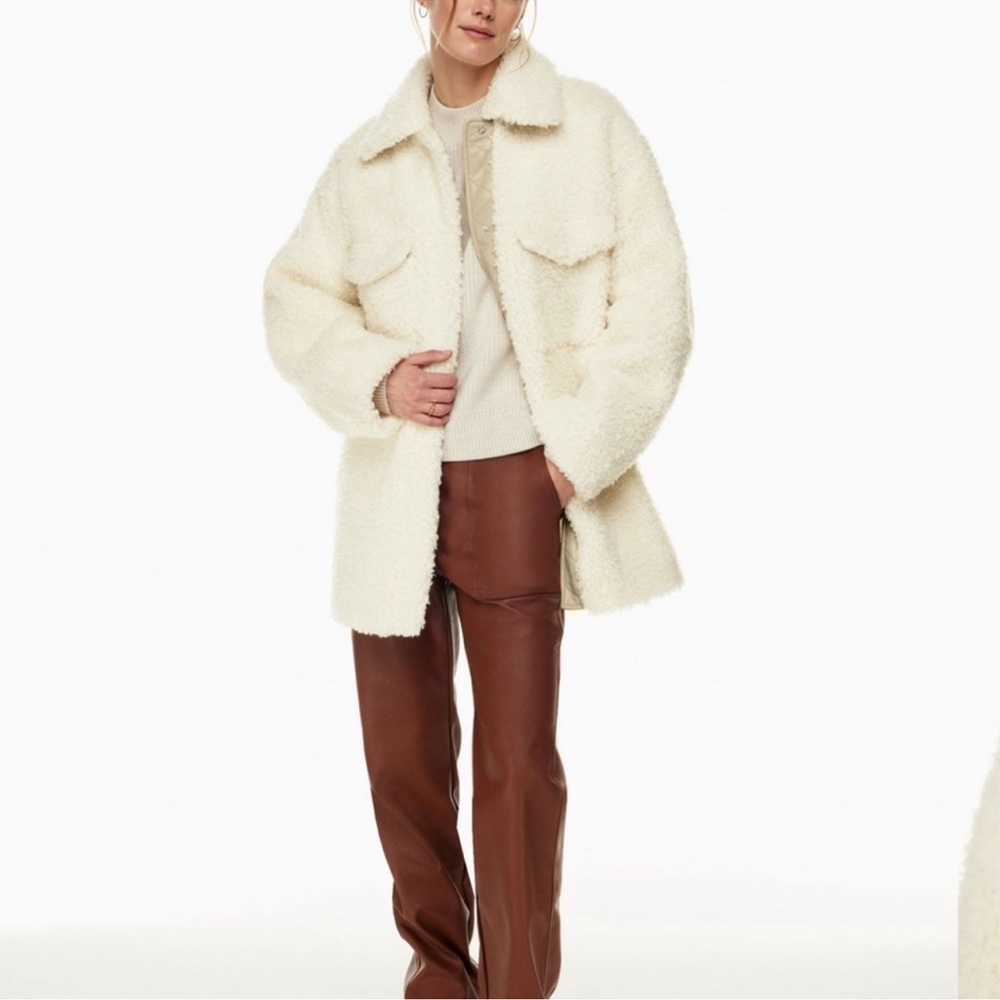 Aritzia Wilfred Free Thompson Teddy Jacket in cream Birch Boleau Size 1